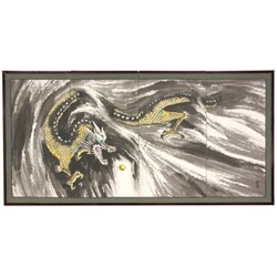 Silk Dragons in the Clouds Shoji Screen (China)