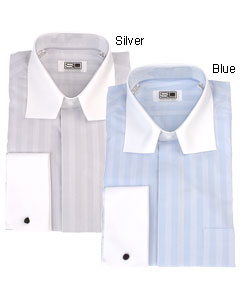 Steven Land Men's Cut-away Collar Dress Shirt