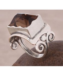 Sterling Silver Smokey Quartz Ring (Israel)