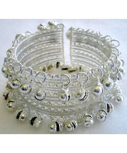 Set of 2 Beads and Bells Metal Bracelets (India)