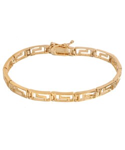 18k Gold over Silver Greek Key Link Bracelet
