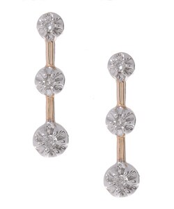 10k Gold 1/10ct TDW Diamond Three-Stone Earrings (M-O, I3)