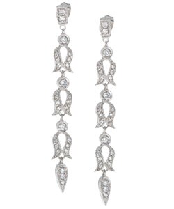 Icz Stonez Sterling Silver CZ Dangling Earrings