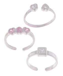 Sterling Silver 3-piece Toe Ring Set