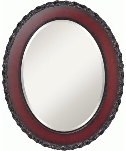 Imperial Rosewood Beveled Oval Wall Mirror