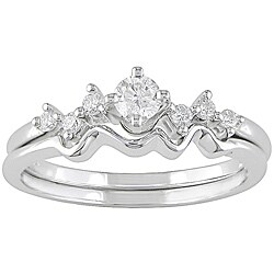 14k White Gold 1/4ct TDW Diamond Bridal Ring Set (I1-I2)