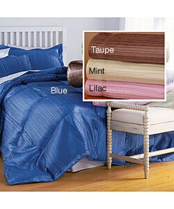 Satin Down Alternative Pleated Comforter and Sham Set