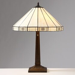Tiffany-style Mission-style White Table Lamp