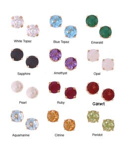 14k Yellow Gold 4mm Birthstone Stud Earrings
