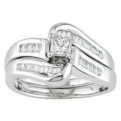 14k White Gold 1/2 ct TDW Diamond Bridal Ring Set (G-I, I1-I2)