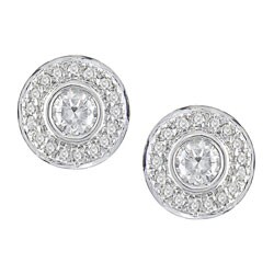 14k White Gold and 2/5ct Diamond Earrings