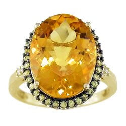 14k Yellow Gold Citrine & Yellow Sapphire Ring