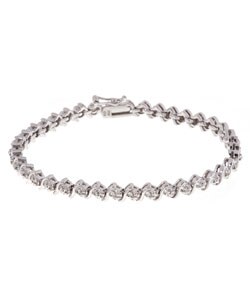 Sterling Silver 1/8ct TDW Diamond Tennis Bracelet