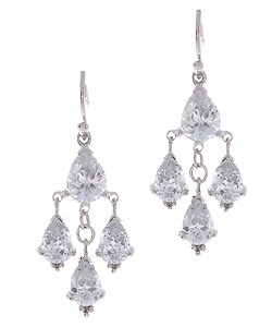 Sterling Silver Mini CZ Chandelier Earrings