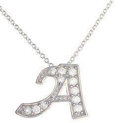 Sterling Silver Initials CZ High Polish Pendant