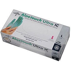 Medline Vinyl Exam Glove, Powder-free, Aloe, L (Case of 1,000)