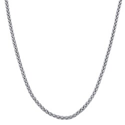 14k White Gold 18-inch Popcorn Necklace