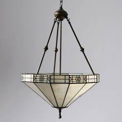 Tiffany-style Geometric Mission-style Hanging Lamp