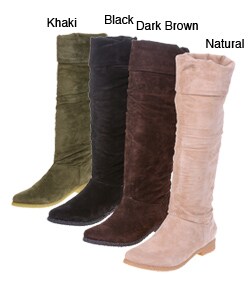 On Your Feet Maldives Women's Tall Suede Flat Boots