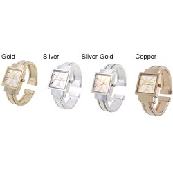 Geneva Women's Polished Square Face Watch