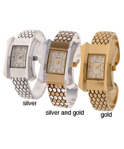 Geneva Platinum Scaled Bracelet Bangle Watch
