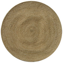 Hand-woven Braided Bleached Natural Jute Rug (8' Round)