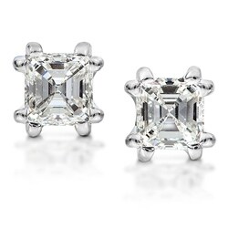 14k White Gold 1ct TDW Asscher Diamond Stud Earring (H-I,SI1-SI2)
