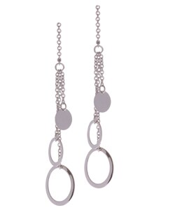Sterling Silver Dangling Circles Threader Earrings