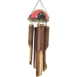 Handcrafted Ladybug Bamboo Wood Chime (Indonesia)