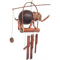 Handcrafted Elephant Bamboo Wind Chime (Indonesia)