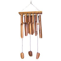 Handcrafted 12 Tube Painted Bamboo Wind Chime (Indonesia)