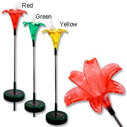 Lilies Three-piece Outdoor Solar Light Set