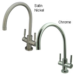 Concord Dual Handle Satin Nickel Vessel Faucet
