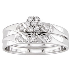14k Gold 1/6ct TDW Round Diamond Bridal Ring Set (G-H/ I3)
