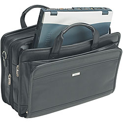 Solo Leather Expandable 15.4-inch Overnight Laptop Case