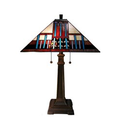 Tiffany and Mission-style Table Lamp