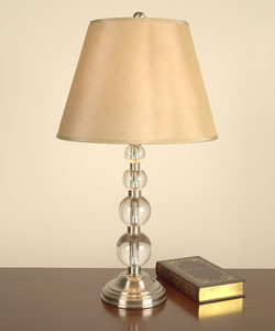 Crystal Spheres Table Lamp Cream Shade