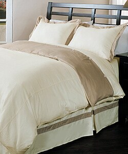 Natural Linen Duvet Cover Set with Bedskirt