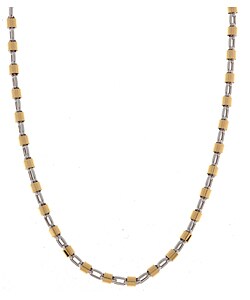 14k Two-tone Gold 22-inch 4 mm Bullet Necklace