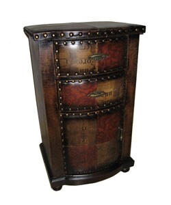 Faux Leather Side Cabinet