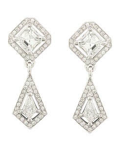 18k White Gold 1 5/8ct Diamond Drop Earrings