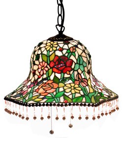 Tiffany-style Hanging Lamp with Beads