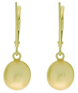 14k Golden Cultured South Sea Leverback Earrings