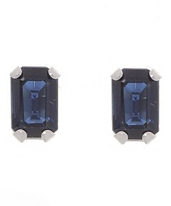 14k White Gold Sapphire Stud Earrings
