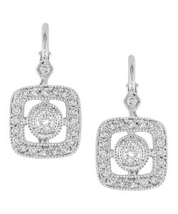 14k White Gold 1/2ct Diamond Dangle Earrings