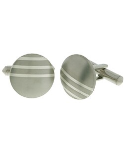 Men's Titanium Silver Inlay Cufflinks