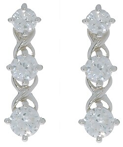 Sterling Silver CZ Journey Earrings