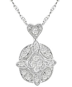 14k White Gold 1/10ct Diamond Pendant