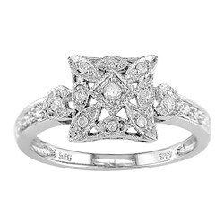 14k White Gold 1/6ct TDW Diamond Lightweight Ring (I-J, I2-I3)