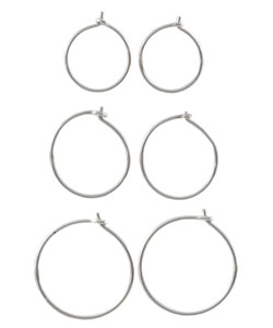 Sterling Silver Hoop Earring Set